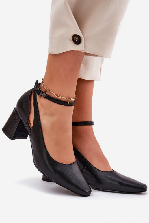 Kurpes ar papēdi  K6816-01 Melns   Kurpes ar papēdi  K6816-01 Melns