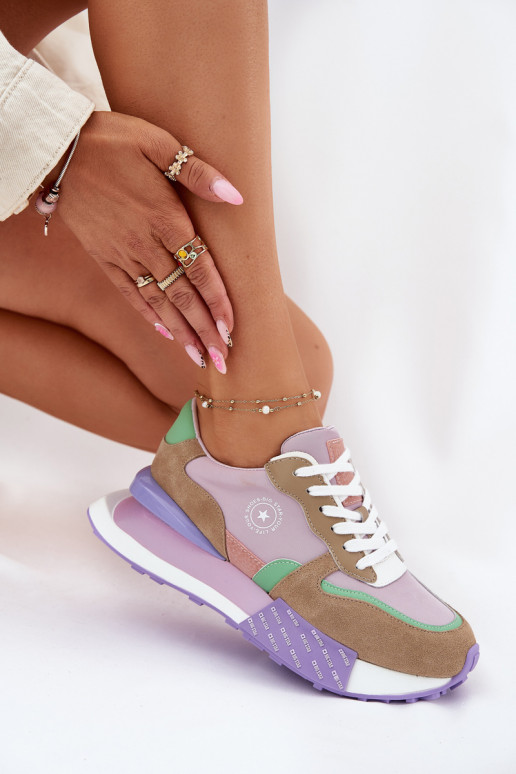 zamšādas  modeļa apavi  ar platformu Big Star RR274815 HI-POLY SYSTEM Rozā krāsas