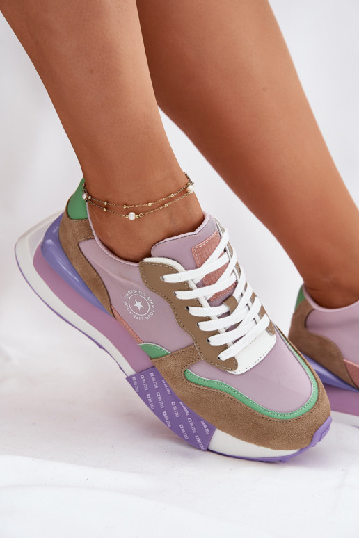 zamšādas  modeļa apavi  ar platformu Big Star RR274815 HI-POLY SYSTEM Rozā krāsas