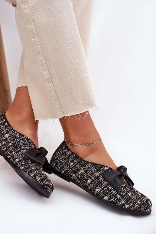 Balerīnas  ar bantītēm Laura Messi 2921 Melns Balerīnas  ar bantītēm Laura Messi 2921 Melns