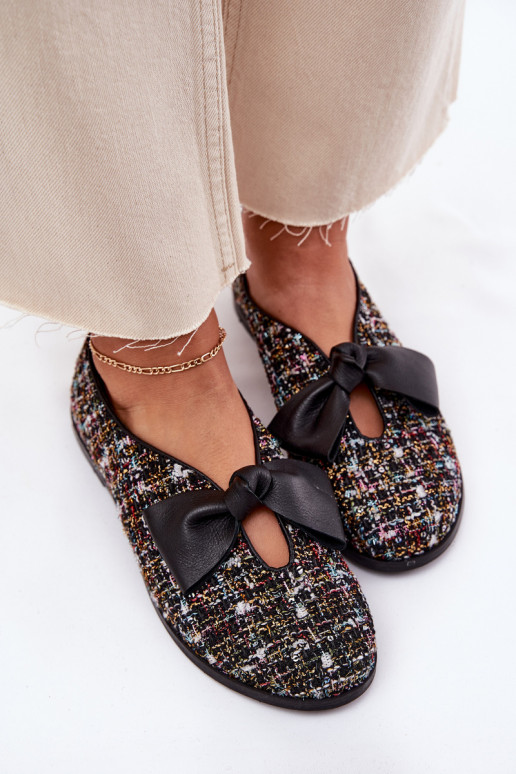 Balerīnas  ar bantītēm Laura Messi 2921 Melns Balerīnas  ar bantītēm Laura Messi 2921 Melns