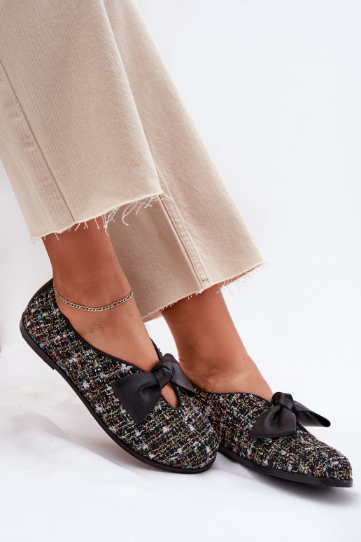 Balerīnas  ar bantītēm Laura Messi 2921 Melns Balerīnas  ar bantītēm Laura Messi 2921 Melns