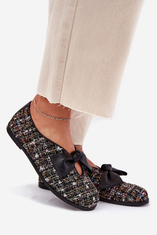 Balerīnas  ar bantītēm Laura Messi 2921 Melns Balerīnas  ar bantītēm Laura Messi 2921 Melns