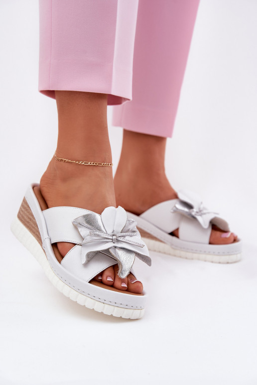 Čibas no dabīgas ādas     Artiker 54C0538 Baltas-Sudraba krāsas