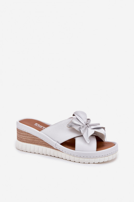 Čibas no dabīgas ādas     Artiker 54C0538 Baltas-Sudraba krāsas