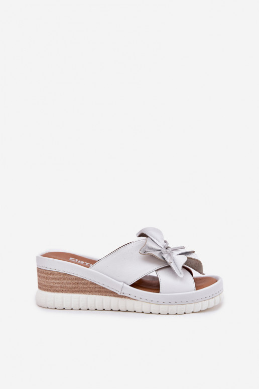 Čibas no dabīgas ādas     Artiker 54C0538 Baltas-Sudraba krāsas