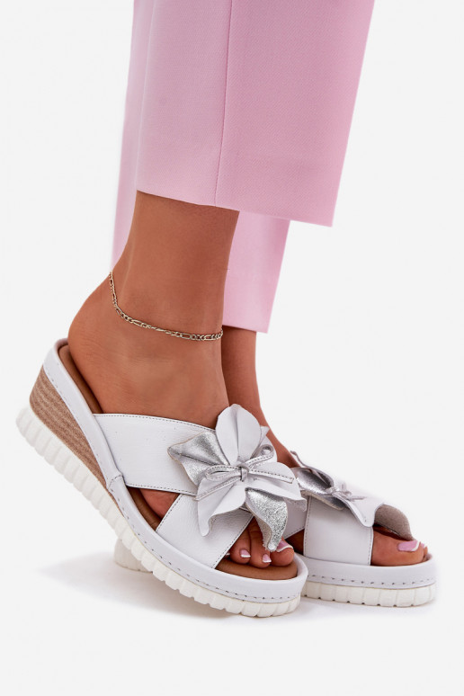 Čibas no dabīgas ādas     Artiker 54C0538 Baltas-Sudraba krāsas