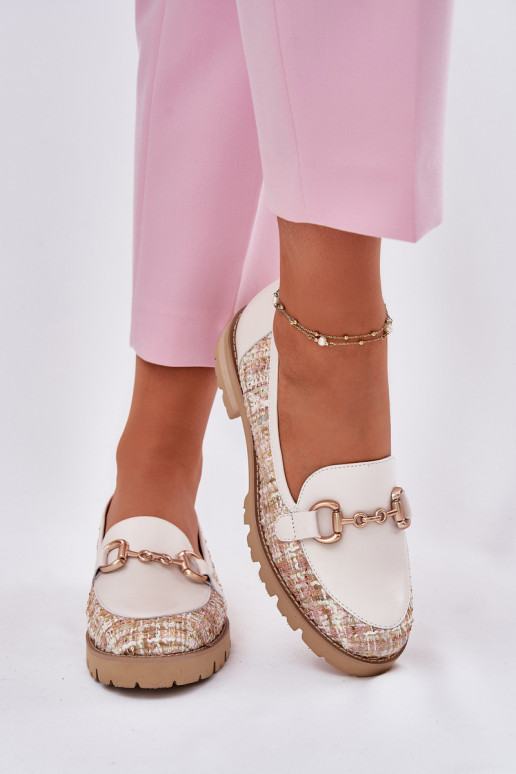 sieviešu mokasīni Ze Zelta krāsasm Detalem Laura Messi 2938 Ziloņkaula krāsas   sieviešu mokasīni Ze Zelta krāsasm Detalem Laura Messi 2938 Ziloņkaula krāsas