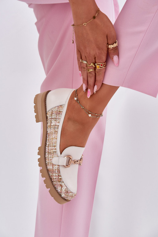 sieviešu mokasīni Ze Zelta krāsasm Detalem Laura Messi 2938 Ziloņkaula krāsas   sieviešu mokasīni Ze Zelta krāsasm Detalem Laura Messi 2938 Ziloņkaula krāsas