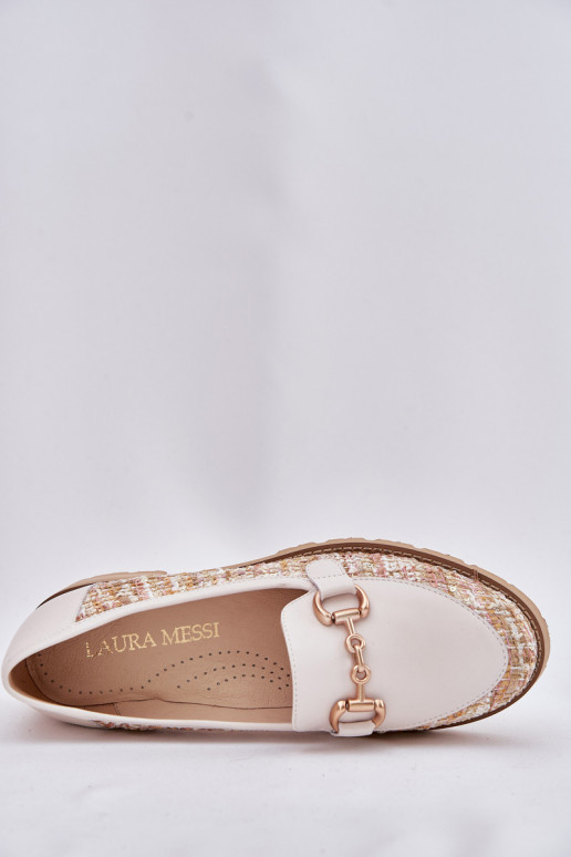 sieviešu mokasīni Ze Zelta krāsasm Detalem Laura Messi 2938 Ziloņkaula krāsas   sieviešu mokasīni Ze Zelta krāsasm Detalem Laura Messi 2938 Ziloņkaula krāsas
