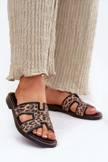 zempapēžu Čības ar leoparda kažokādas rakstu Zazoo 40383 Melns