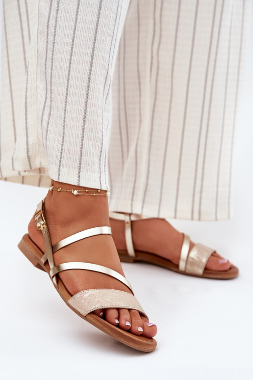 Sieviešu basenes   ar platiem papēžiem  06966-25 Zelta krāsas Sieviešu basenes   ar platiem papēžiem  06966-25 Zelta krāsas