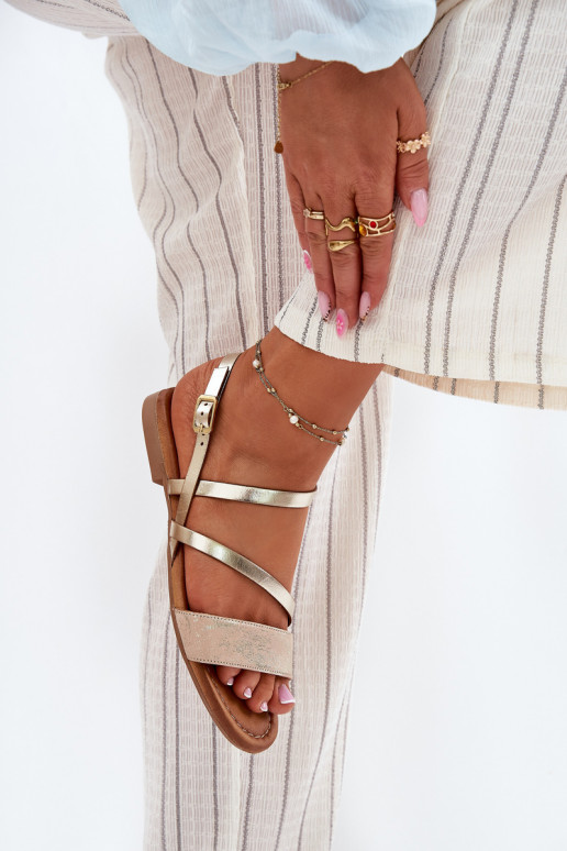 Sieviešu basenes   ar platiem papēžiem  06966-25 Zelta krāsas Sieviešu basenes   ar platiem papēžiem  06966-25 Zelta krāsas