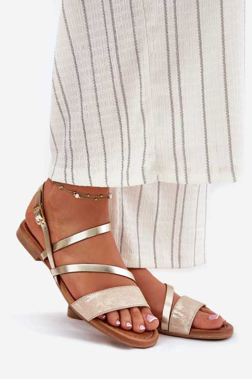 Sieviešu basenes   ar platiem papēžiem  06966-25 Zelta krāsas Sieviešu basenes   ar platiem papēžiem  06966-25 Zelta krāsas