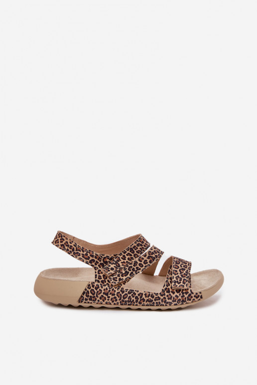 Sieviešu sandales Zazoo K1004 ar leopardu ādas rakstiem