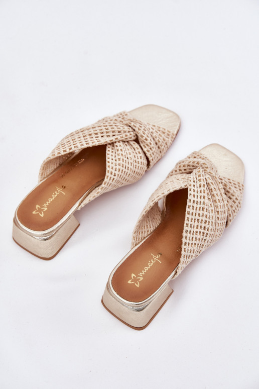 sieviešu čības   06955-25 smilšu krāsas-Zelta krāsas