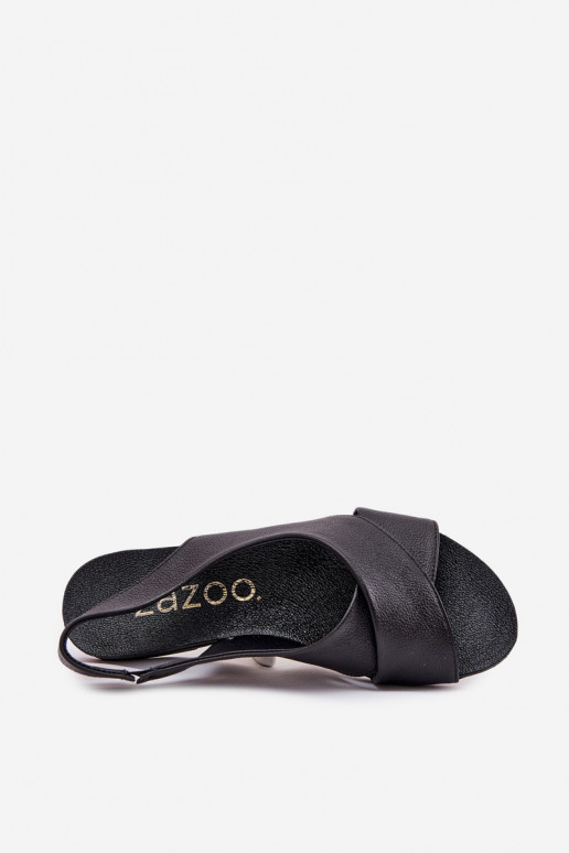 Zazoo 40407 ādas melnas sandales sievietēm