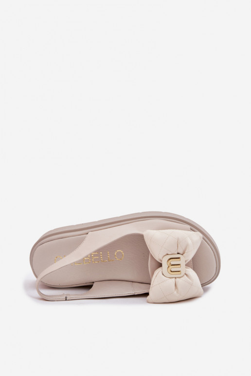 Sieviešu basenes   ar platformu ar bantītēm CheBello 4641 smilšu krāsas Sieviešu basenes   ar platformu ar bantītēm CheBello 4641 smilšu krāsas