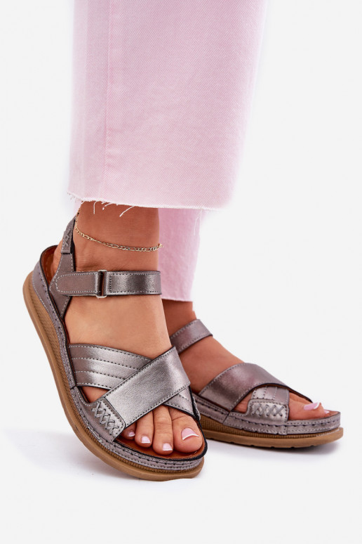 Sieviešu basenes   ar platformu  L7064-35 pelēkas krāsas Sieviešu basenes   ar platformu  L7064-35 pelēkas krāsas