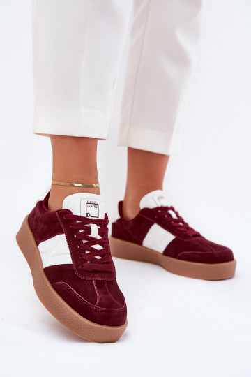 zamšādas  modeļa apavi  Daniel Lopez Just Dare SS2D4023 bordo krāsas