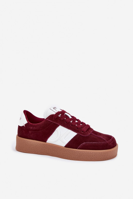 Bordo krāsas zamša sieviešu sporta apavi Daniel Lopez Just Dare SS2D4023