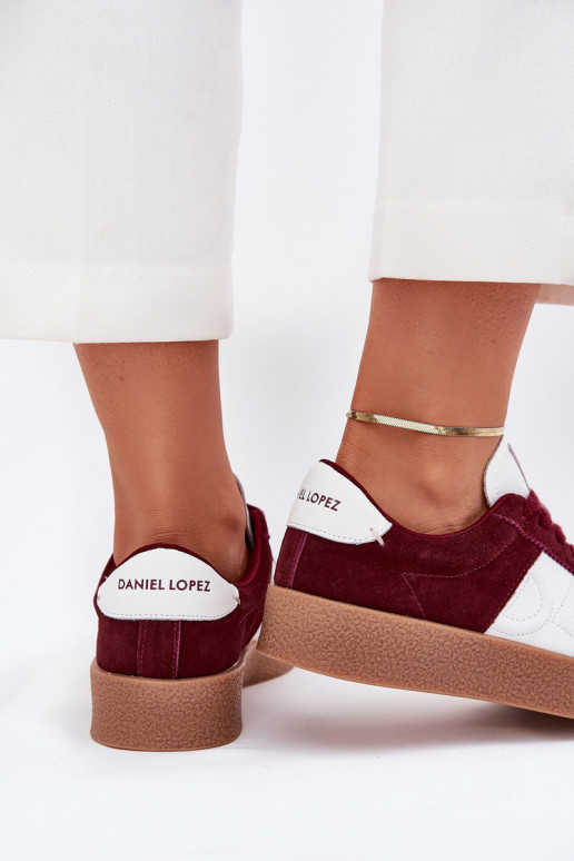 Bordo krāsas zamša sieviešu sporta apavi Daniel Lopez Just Dare SS2D4023