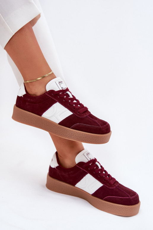 Bordo krāsas zamša sieviešu sporta apavi Daniel Lopez Just Dare SS2D4023