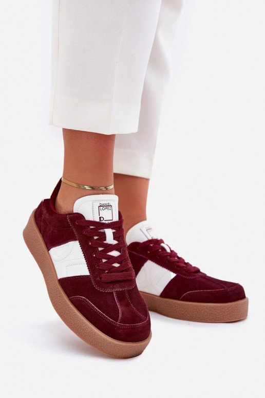 Bordo krāsas zamša sieviešu sporta apavi Daniel Lopez Just Dare SS2D4023
