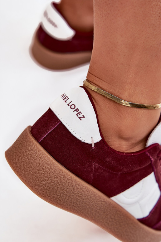 zamšādas  modeļa apavi  Daniel Lopez Just Dare SS2D4023 bordo krāsas