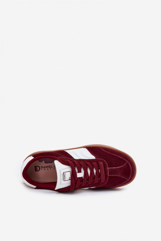 Bordo krāsas zamša sieviešu sporta apavi Daniel Lopez Just Dare SS2D4023