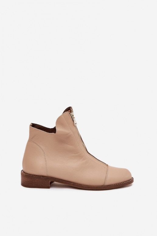 sieviešu zābaki ar rāvējslēdzējiem Zazoo 2785/079 smilšu krāsas