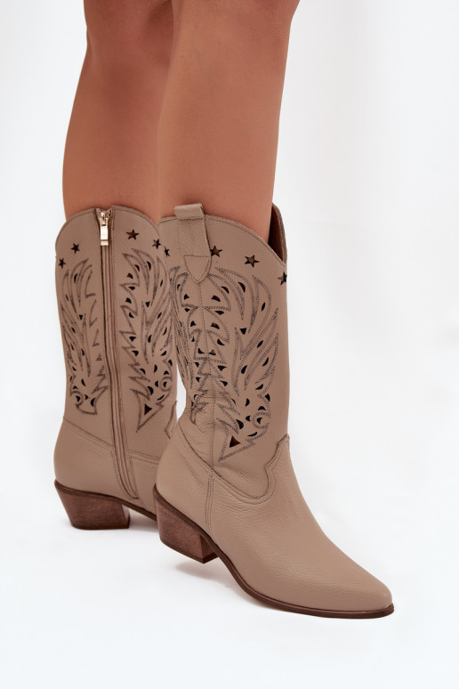   garie zābaki Z Ażurową Cholewką Zazoo 3714 smilšu krāsas