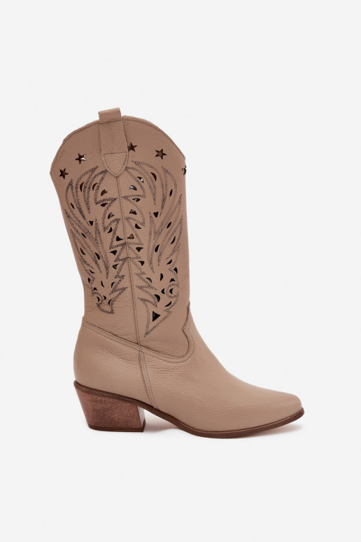   garie zābaki Z Ażurową Cholewką Zazoo 3714 smilšu krāsas