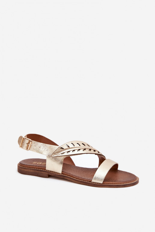 Sieviešu basenes Z Naturalnej Skóry ar platiem papēžiem Zazoo 3564 Zelta krāsas Sieviešu basenes Z Naturalnej Skóry ar platiem papēžiem Zazoo 3564 Zelta krāsas