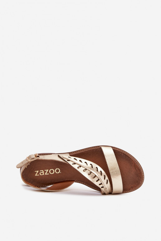 Sieviešu basenes Z Naturalnej Skóry ar platiem papēžiem Zazoo 3564 Zelta krāsas Sieviešu basenes Z Naturalnej Skóry ar platiem papēžiem Zazoo 3564 Zelta krāsas