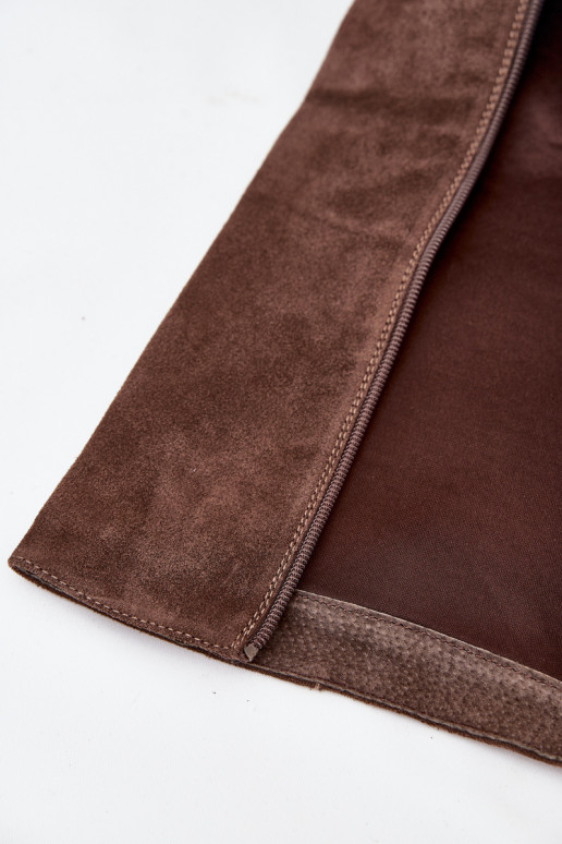 zamšādas garie zābaki ar papēdi  brūnas krāsas Lissara zamšādas garie zābaki ar papēdi  brūnas krāsas Lissara