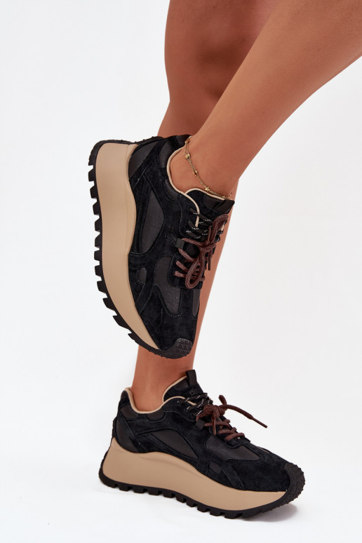    modeļa apavi ar platformu  Big Star SS274628 HI-POLY SYSTEM Melns