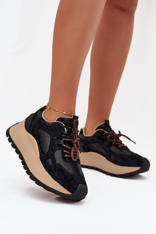    modeļa apavi ar platformu  Big Star SS274628 HI-POLY SYSTEM Melns