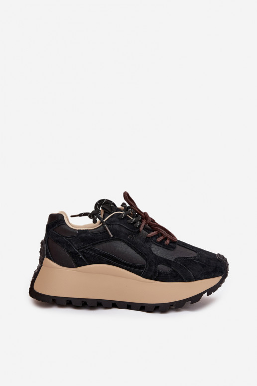    modeļa apavi ar platformu  Big Star SS274628 HI-POLY SYSTEM Melns