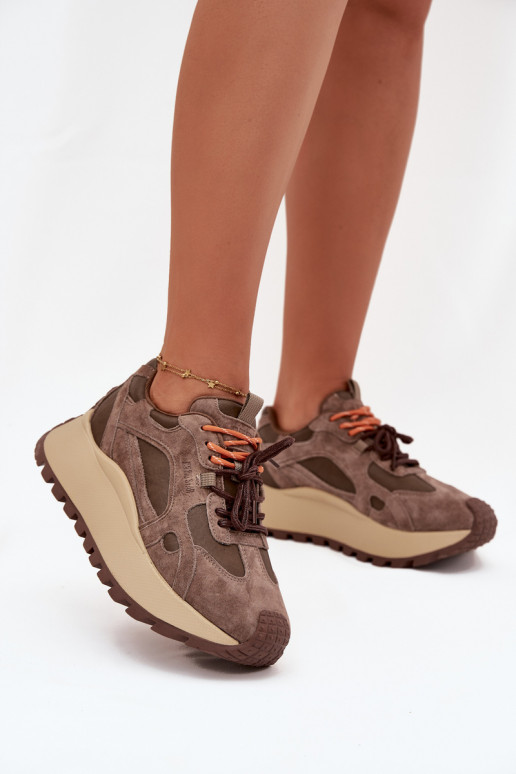    modeļa apavi ar platformu  Big Star SS274627 HI-POLY SYSTEM smilšu krāsas