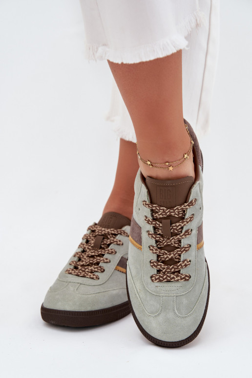 zamšādas   modeļa apavi  Big Star SS274678 HI-POLY SYSTEM piparmētras krāsas