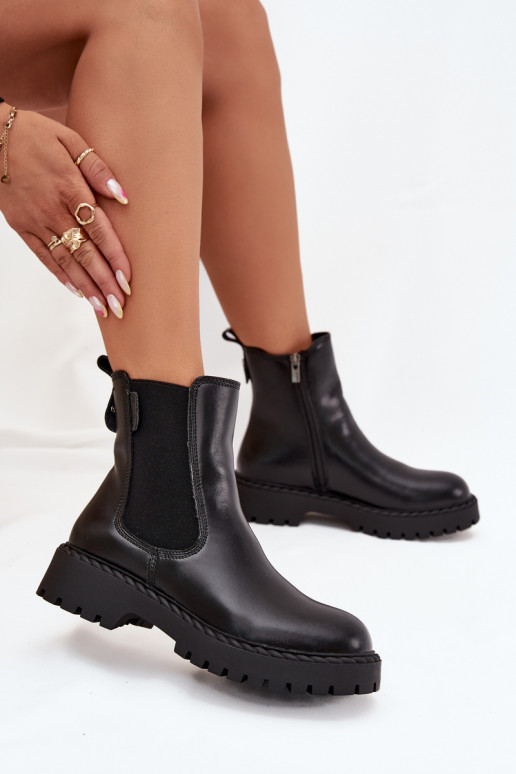   stilīgi puszābaki  siltināti  Big Star OO274109 Melns