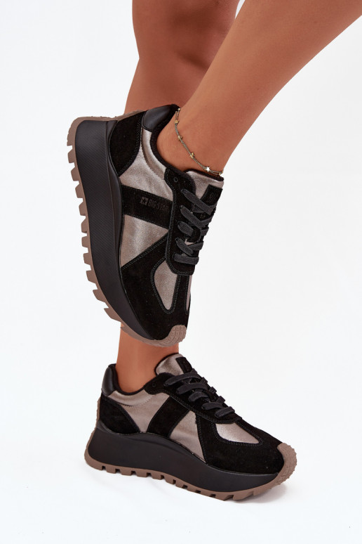 zamšādas  modeļa apavi  siltināti ar platformu Big Star OO274A217 HI-POLY SYSTEM Melns