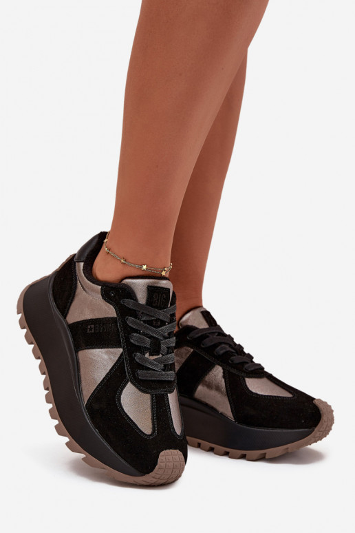 zamšādas  modeļa apavi  siltināti ar platformu Big Star OO274A217 HI-POLY SYSTEM Melns