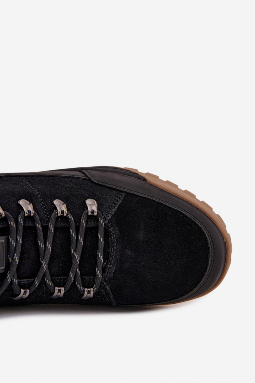 zamšādas pārgājienu zābaki  Big Star SS174265 Melns