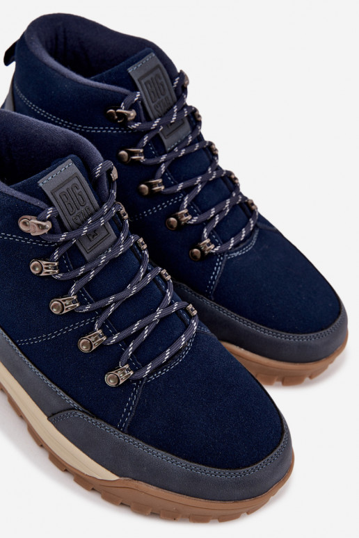 zamšādas pārgājienu zābaki  Big Star SS174264 tumši zilas krāsas