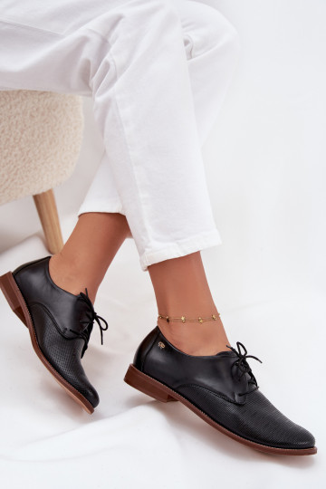 apavi  Eleganta stila šņorējami Zazoo 4238 Melns