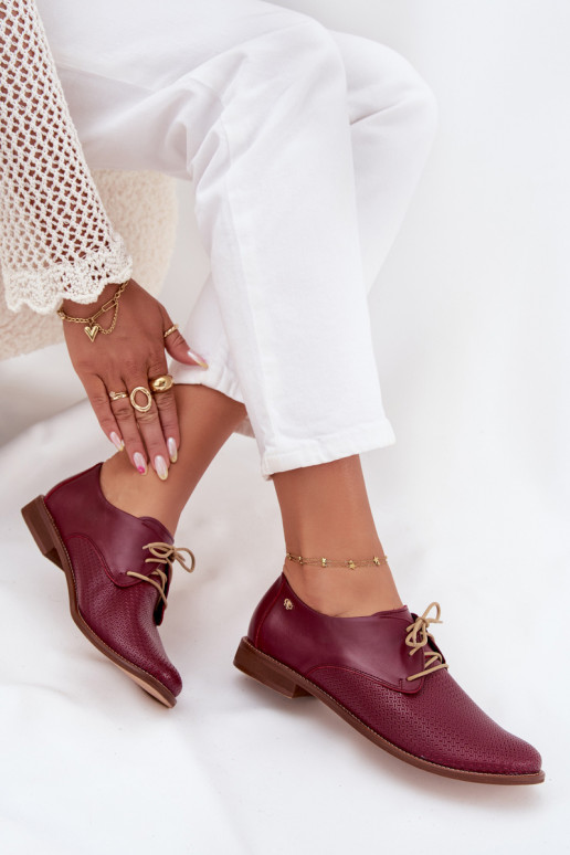 apavi  Eleganta stila šņorējami Zazoo 4238 bordo krāsas   apavi  Eleganta stila šņorējami Zazoo 4238 bordo krāsas