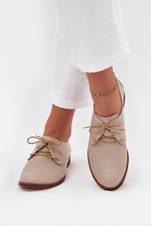 apavi  Eleganta stila šņorējami Zazoo 4238 smilšu krāsas   apavi  Eleganta stila šņorējami Zazoo 4238 smilšu krāsas