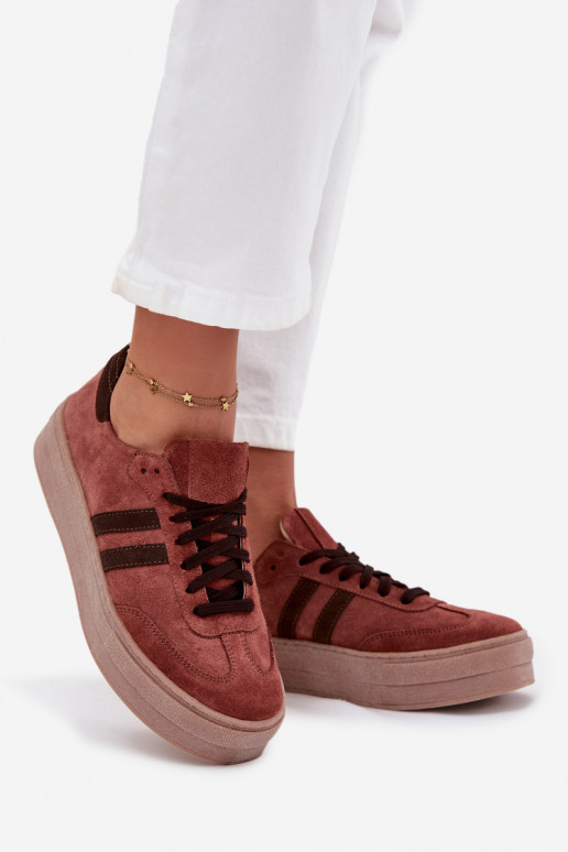 Zamša sporta apavi ar platformu Zazoo N1068S2 brūnā krāsā